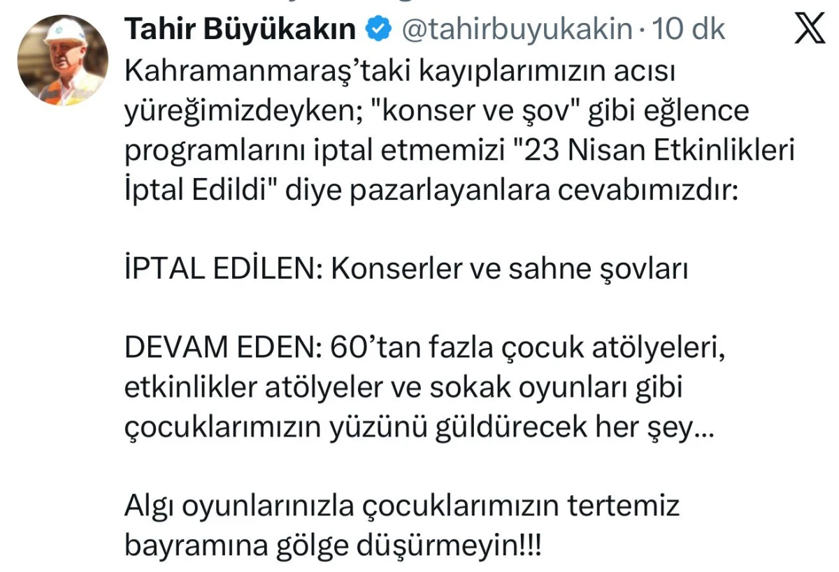 B&uuml;y&uuml;kakın: &ldquo;Algı oyunlarınızla &ccedil;ocuklarımızın tertemiz bayramına g&ouml;lge d&uuml;ş&uuml;rmeyin&rdquo;