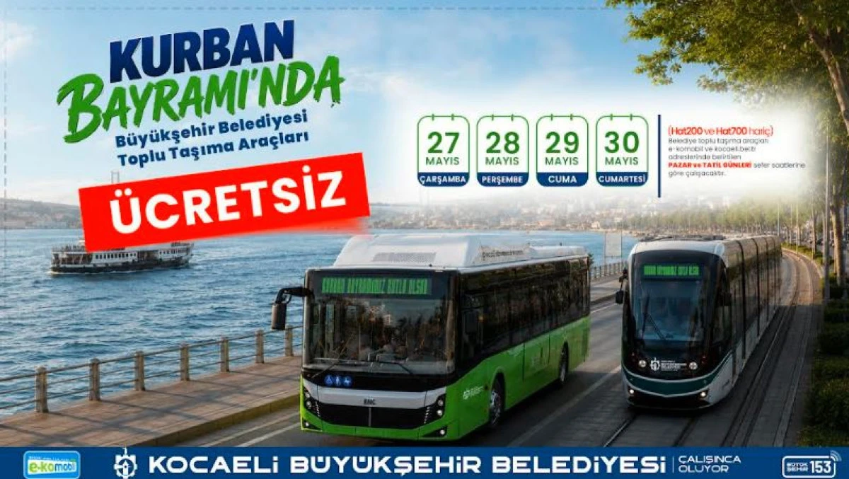 B&uuml;y&uuml;kşehir&rsquo;den bayramda &uuml;cretsiz ulaşım kolaylığı