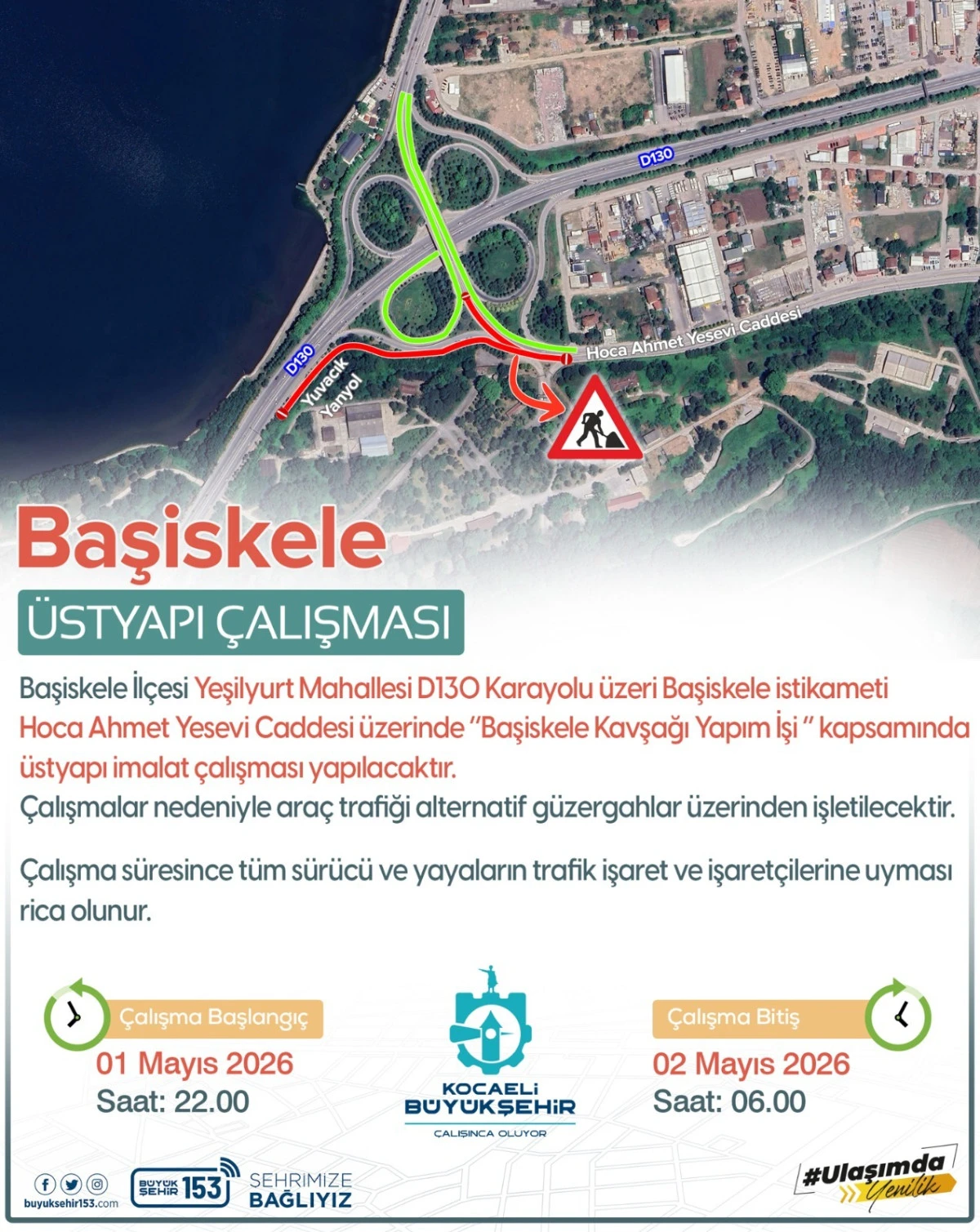 D-130 ge&ccedil;ici olarak trafiğe kapatılacak
