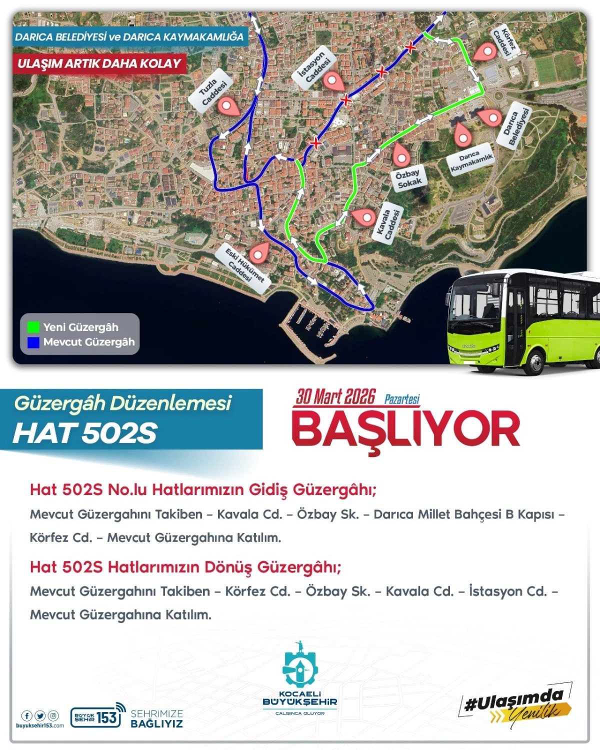 Darıca&rsquo;nın yeni hizmet binalarına erişilebilir ulaşım