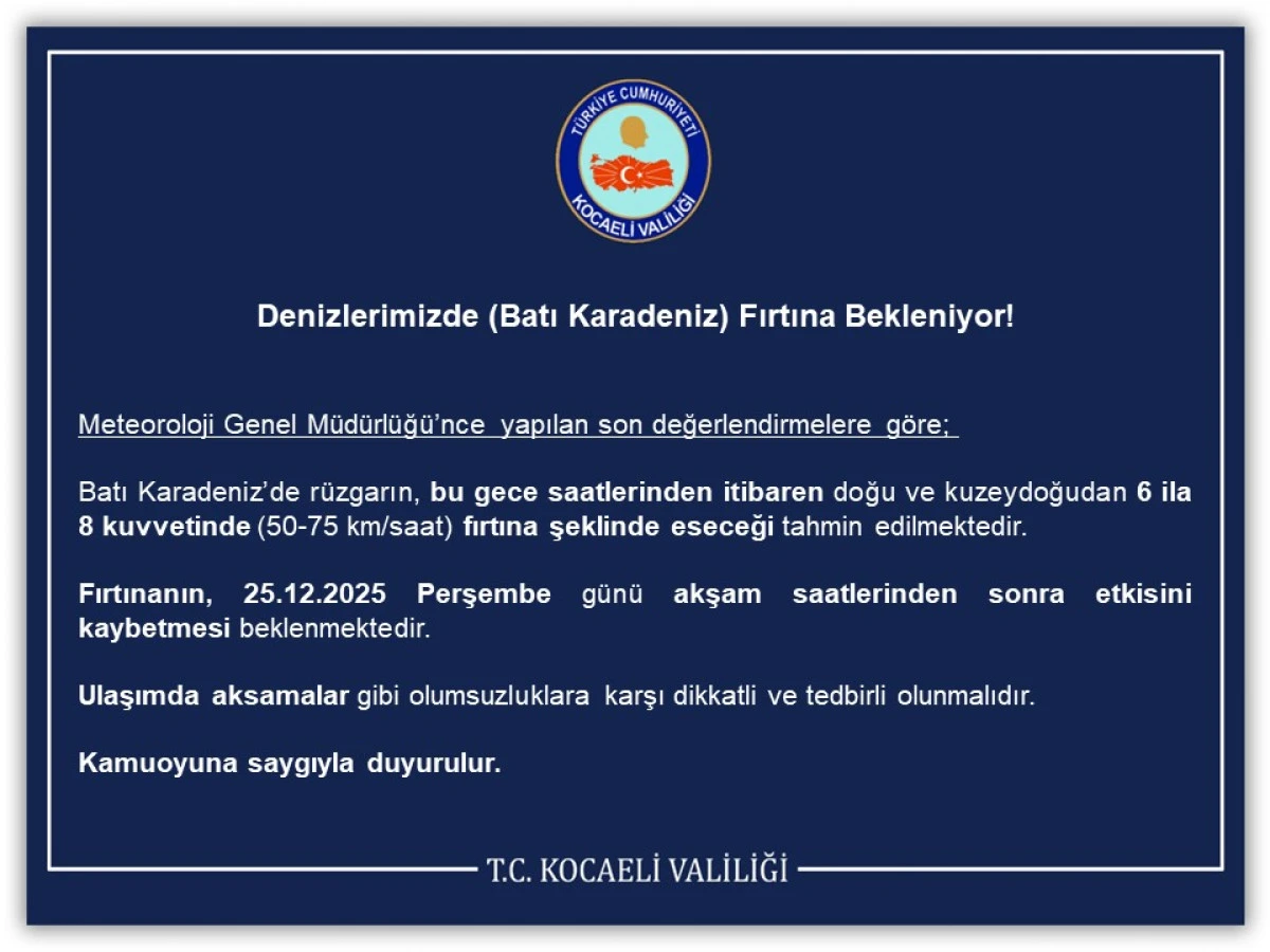 Denizlerimizde (Batı Karadeniz) Fırtına Bekleniyor!