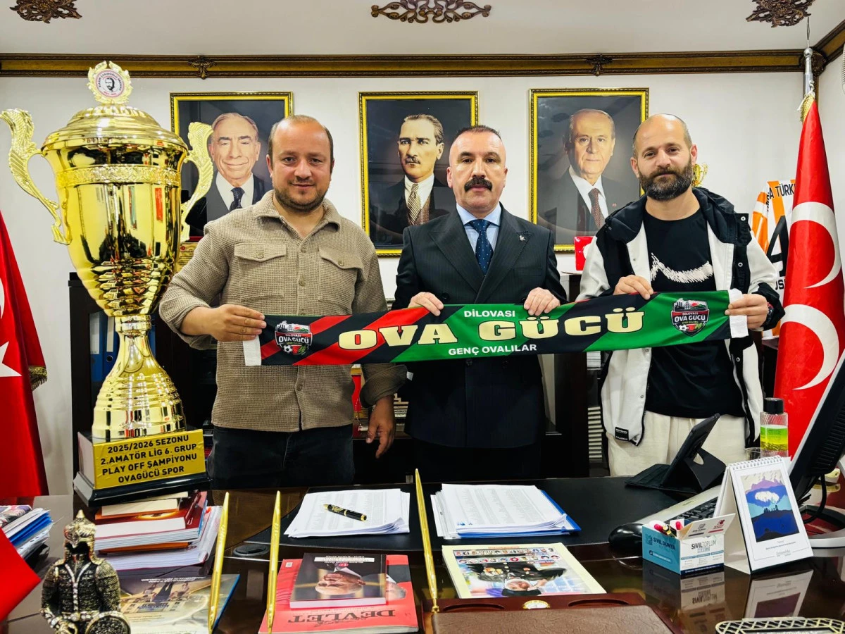 Dilovası Ovag&uuml;c&uuml; Spor Kul&uuml;b&uuml;&rsquo;nden MHP DilovasI'na Şampiyonluk Ziyareti