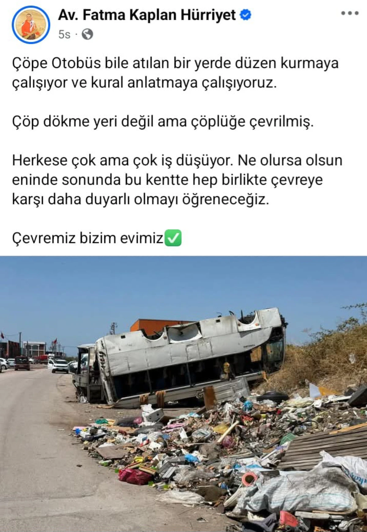 Fatma Başkan: Çöpe otobüs atan zihniyete karşı mücadele ediyoruz