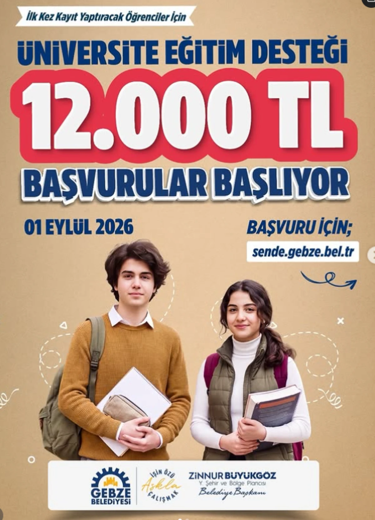 Gebze Belediyesi&rsquo;nden &Uuml;niversiteye İlk Adım Atan Gen&ccedil;lere 12 Bin TL Destek