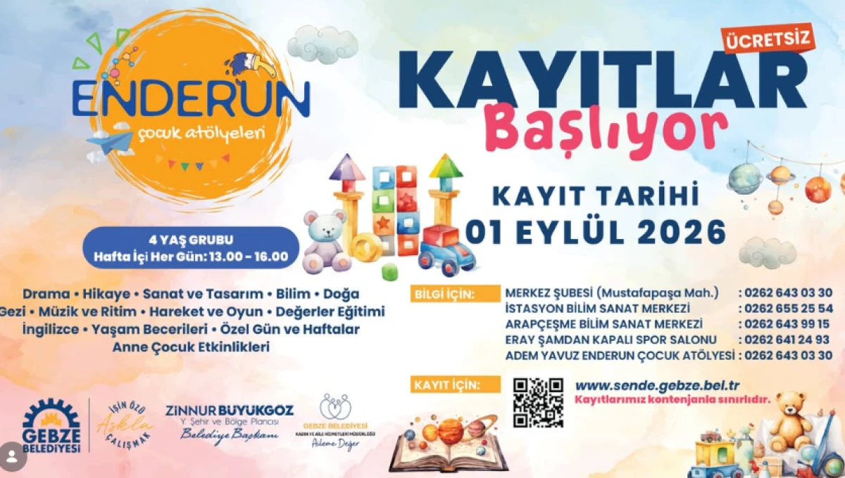 Gebze&rsquo;de Enderun &Ccedil;ocuk At&ouml;lyeleri&rsquo;nde Yeni D&ouml;nem Başlıyor