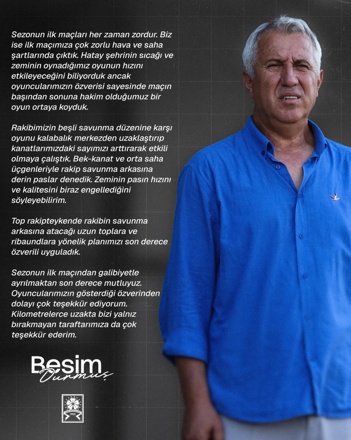 Gebzespor&rsquo;da Besim Durmuş&rsquo;tan Hatayspor Ma&ccedil;ı Değerlendirmesi