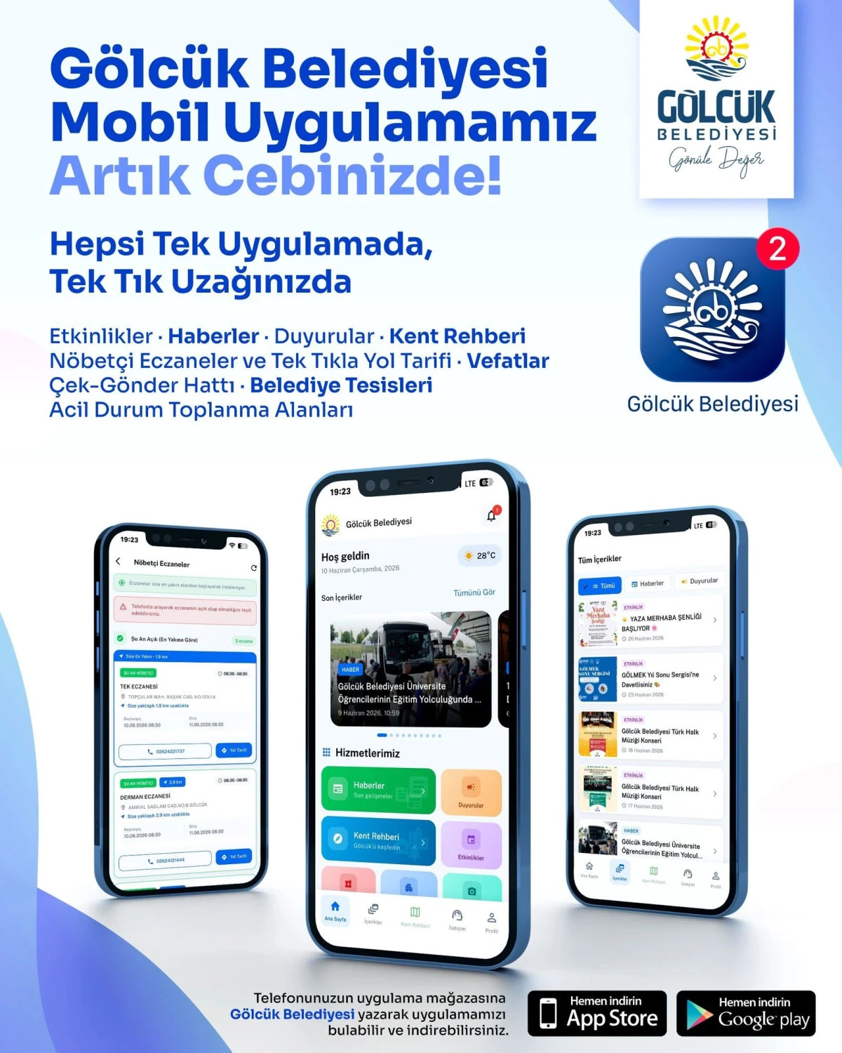 G&ouml;lc&uuml;k Belediyesi Mobil Uygulaması Vatandaşların Hizmetinde