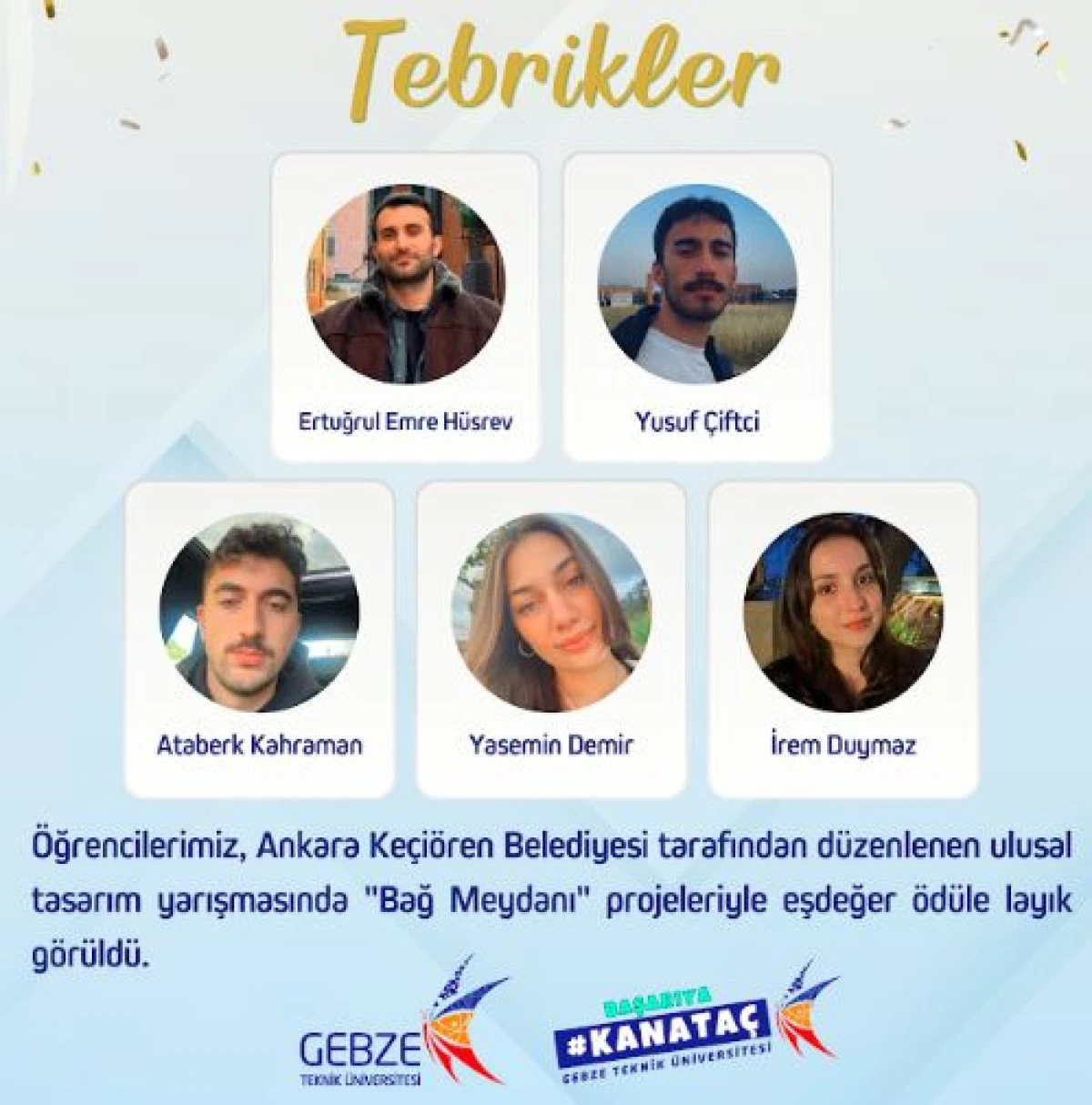 GT&Uuml; &Ouml;ğrencileri Ulusal Yarışmada &Ouml;d&uuml;le Layık G&ouml;r&uuml;ld&uuml;