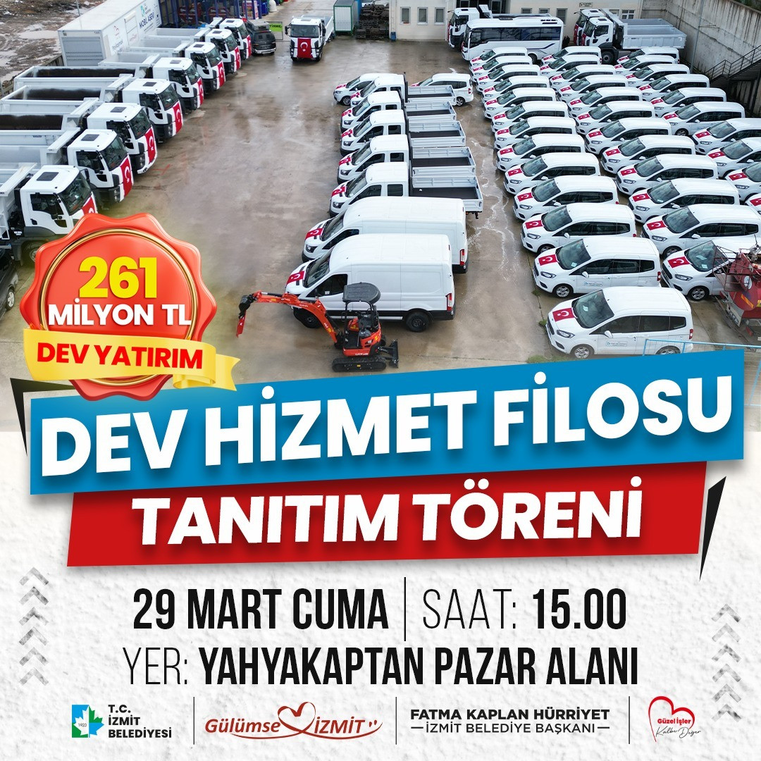İzmit Belediyesi Dev Hizmet Filosunu yarın halka tanıtıyor 