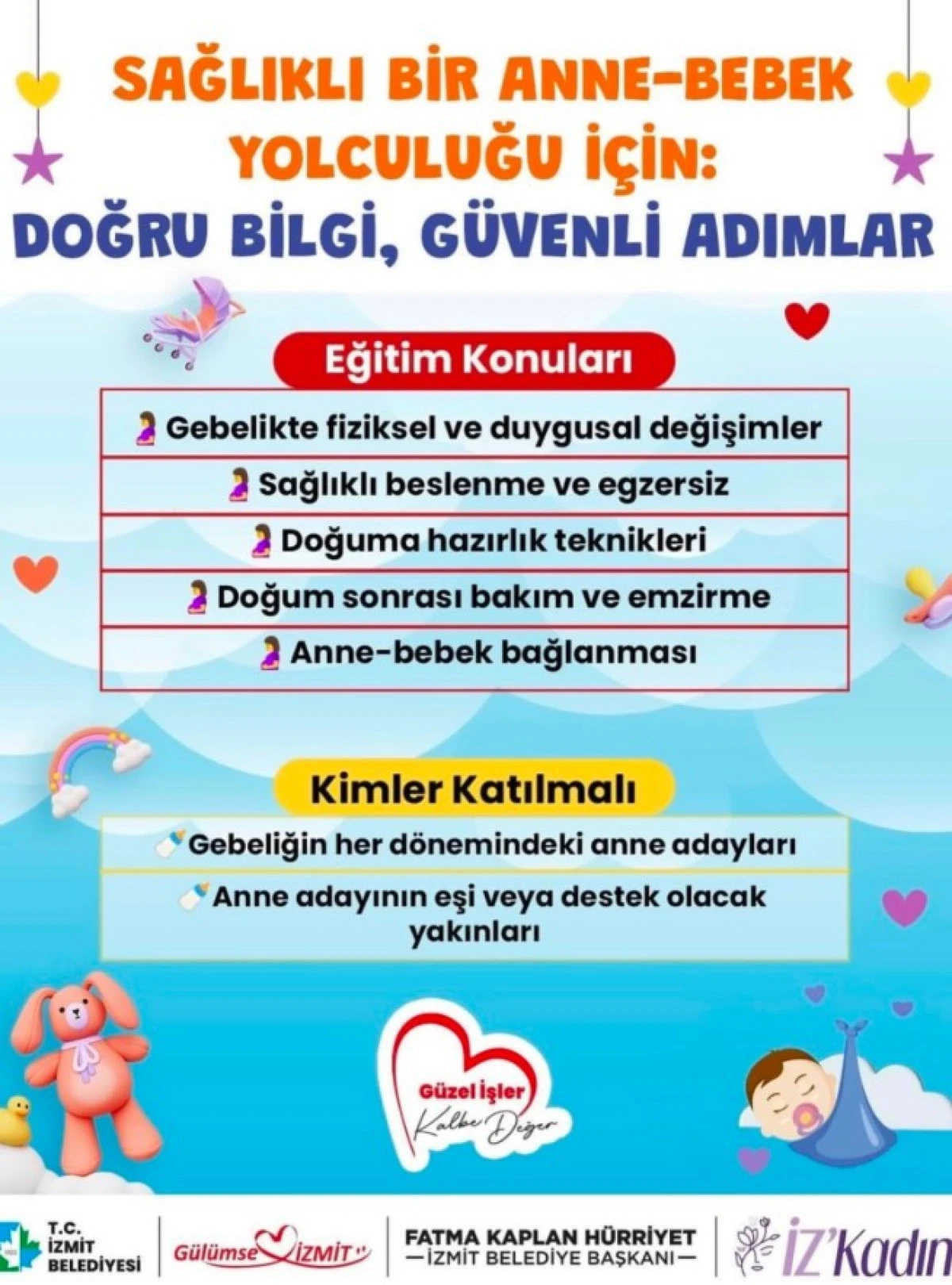 İzmit Belediyesinden anne adaylarına b&uuml;y&uuml;k destek  Gebelik ve Doğuma Hazırlık Eğitimleri başlıyor!İzmit Belediyesinden anne adaylarına b&uuml;y&uuml;k destek  Gebelik ve Doğuma Hazırlık Eğitimleri başlıyor!
