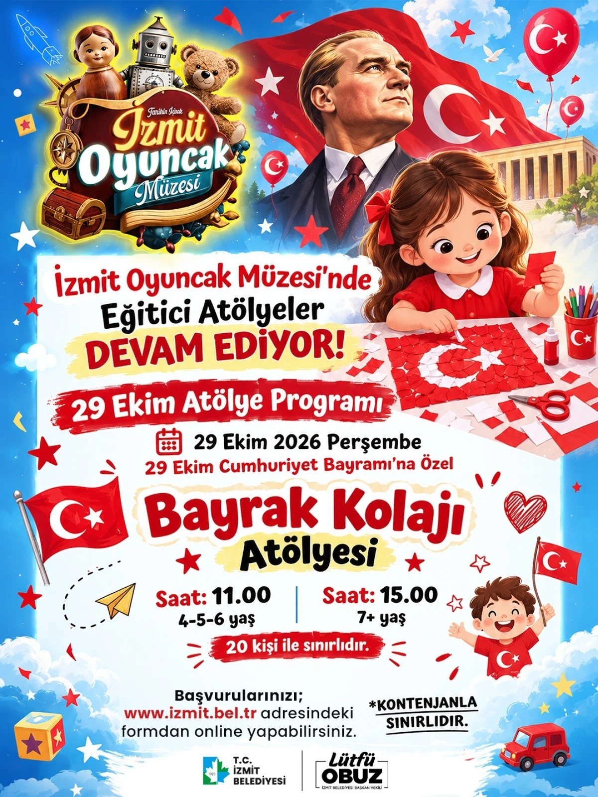 İzmit Oyuncak M&uuml;zesi&rsquo;nde Cumhuriyet Bayramı&rsquo;na &ouml;zel at&ouml;lye