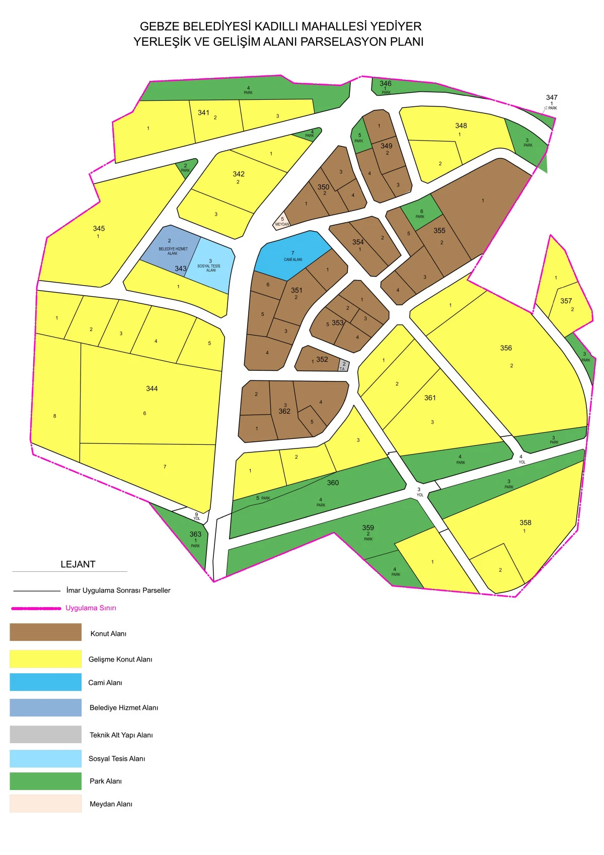 KADILLI MAHALLESİ YEDİYER&rsquo;DE 11 HEKTAR ALANDA İMAR UYGULAMASI TAMAMLANDI