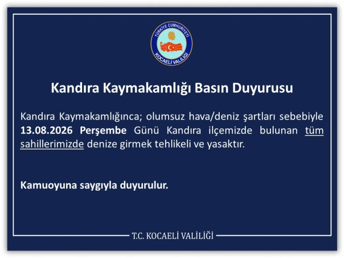 Kandıra Kaymakamlığı Basın Duyurusu