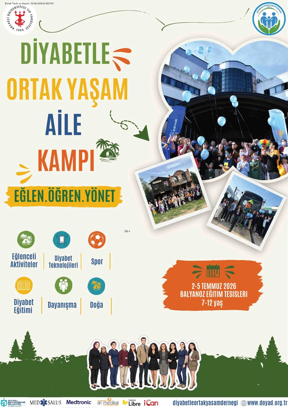 Kocaeli &Uuml;niversitesi Hastanesi'nden Diyabetli &Ccedil;ocuklar ve Ailelerine &Ouml;zel Yaz Kampı