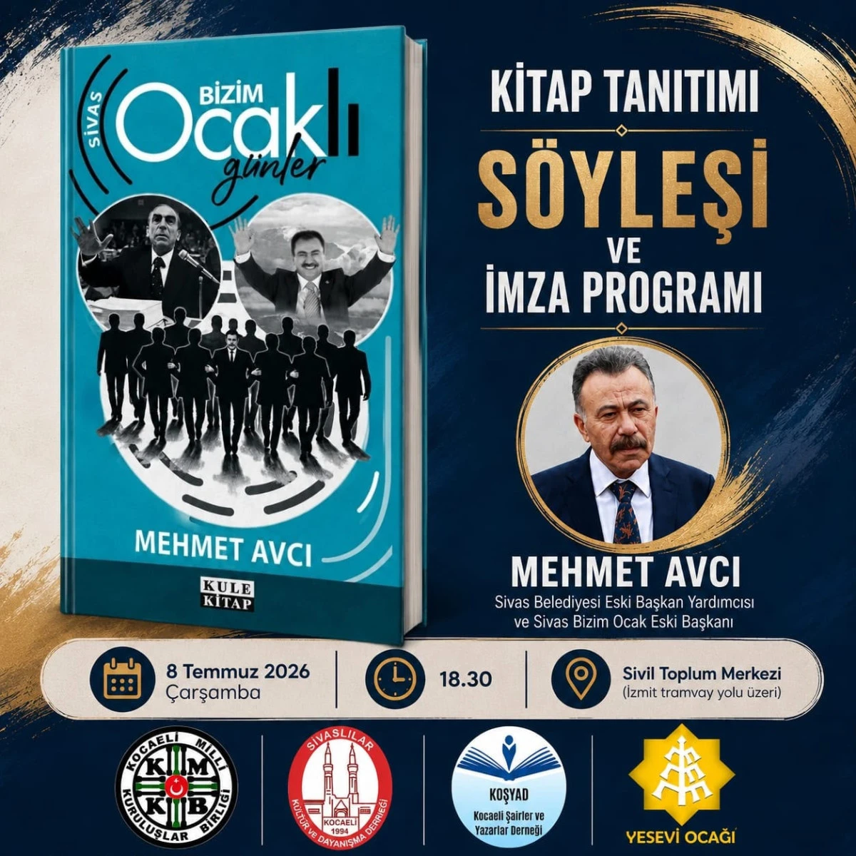 Mehmet Avcı İzmit&rsquo;te Okurlarıyla Buluşacak