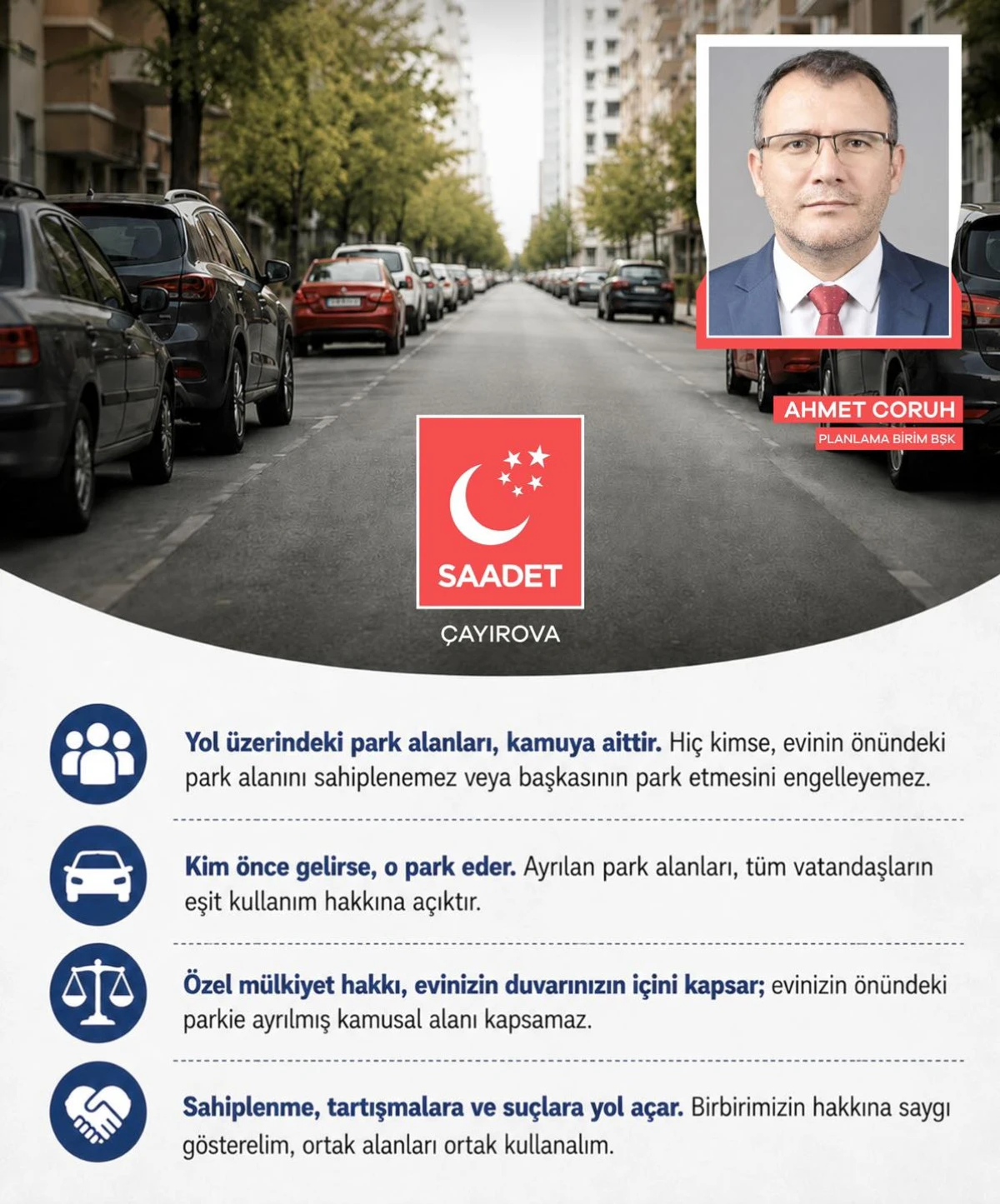Saadet Partisi &Ccedil;ayırova&rsquo;dan Park Yeri Tartışmalarına Dikkat &Ccedil;eken &Ccedil;ağrı