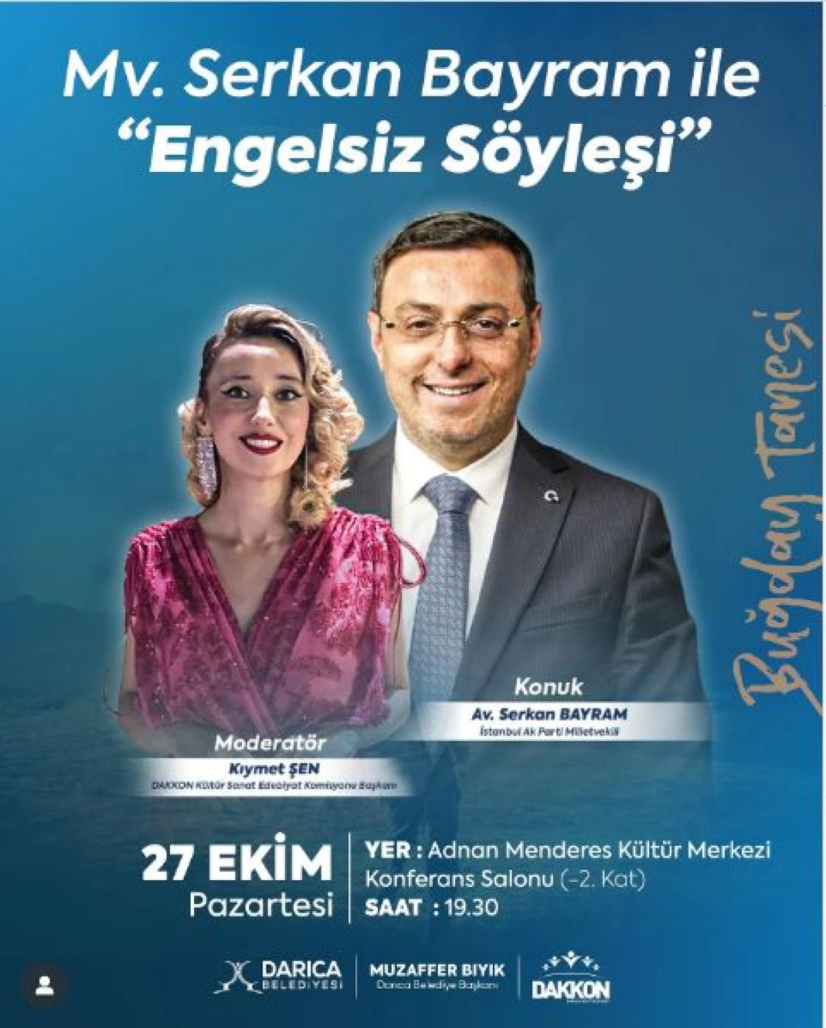 Serkan Bayram Darıca’da İlham Dolu Bir Söyleşiye Katılacak