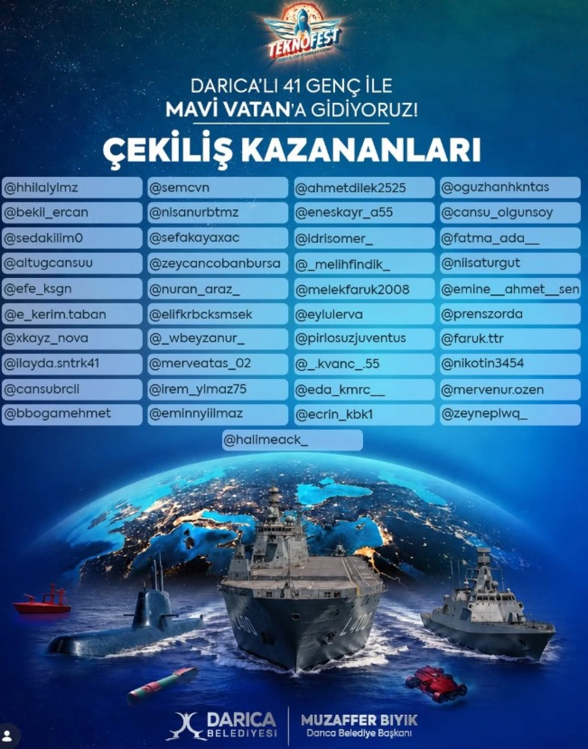 TEKNOFEST Mavi Vatan Programına Katılacak 41 Gen&ccedil; Belirlendi