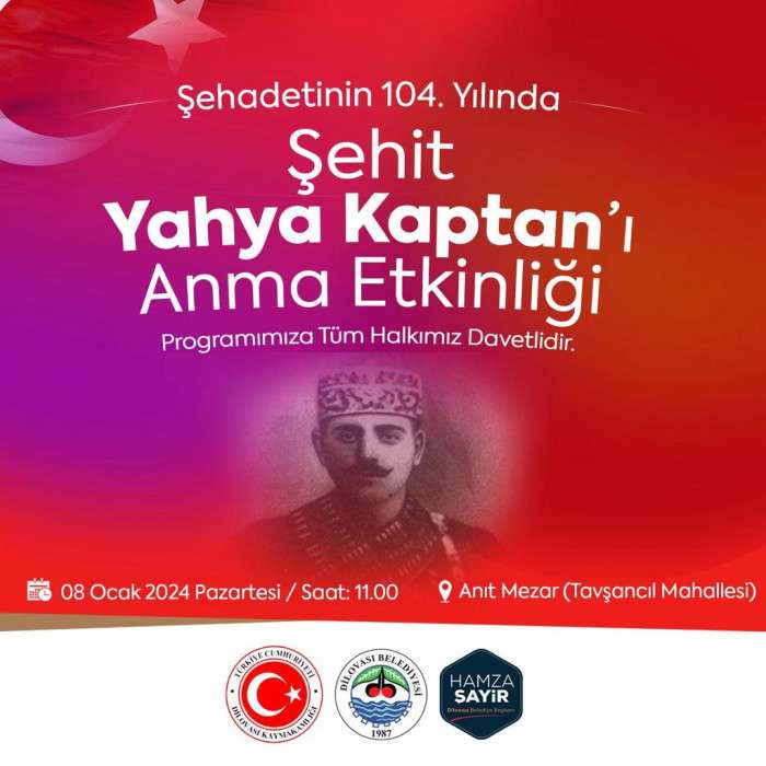 Yahya Kaptan, 104’ncü yılında Dilovası’nda anılacak 