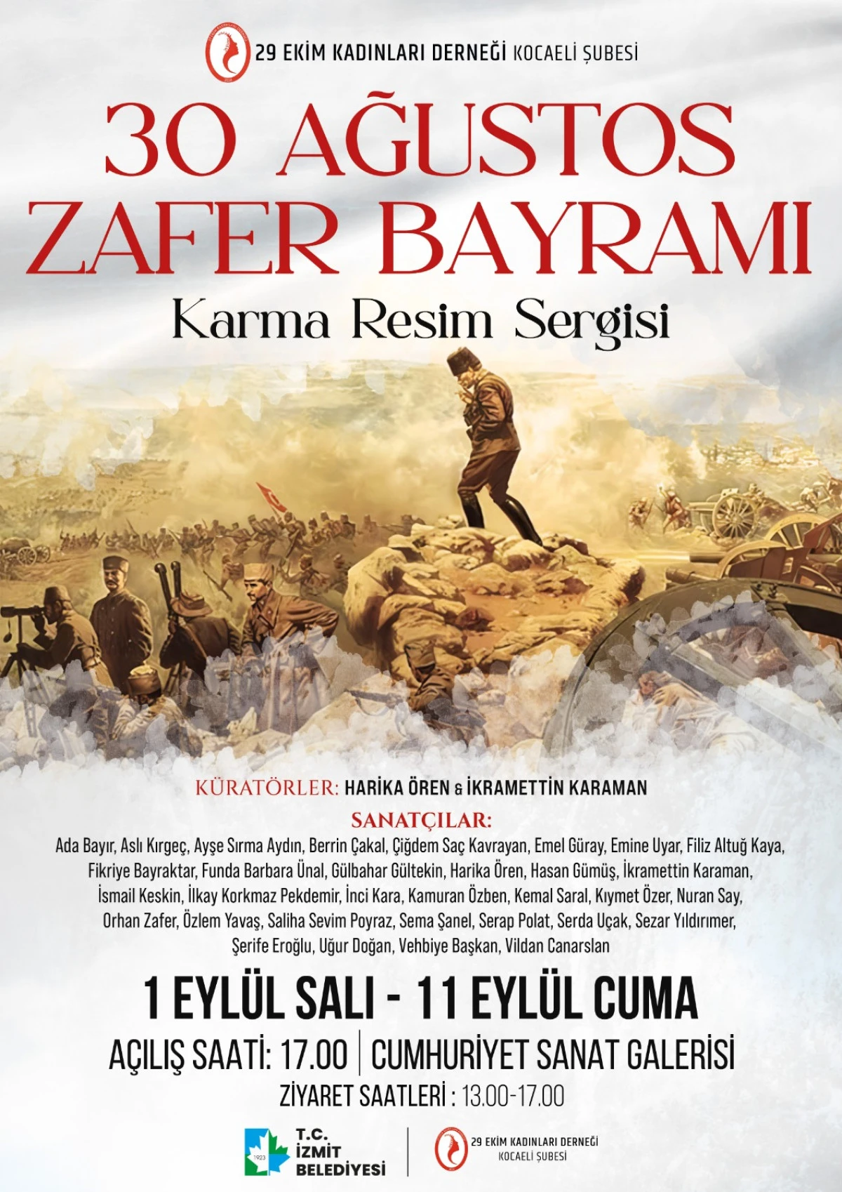 Zafer Bayramı&rsquo;nın ruhu Cumhuriyet Sanat Galerisi&rsquo;nde sanatla yaşatılacak