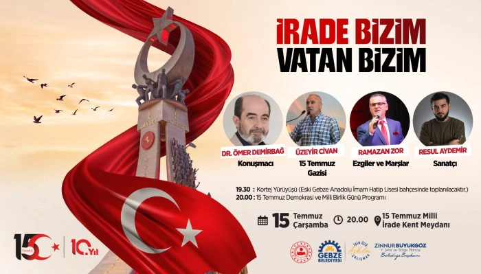 GEBZE BELEDİYESİ 15 TEMMUZ İLANI
